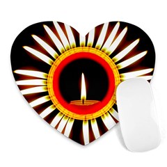 Candle Ring Flower Blossom Bloom Heart Mousepads by Nexatart