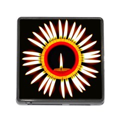 Candle Ring Flower Blossom Bloom Memory Card Reader (square) by Nexatart