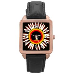 Candle Ring Flower Blossom Bloom Rose Gold Leather Watch  by Nexatart