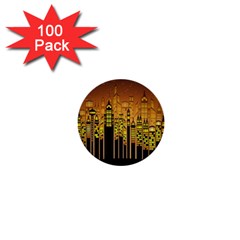 Buildings Skyscrapers City 1  Mini Buttons (100 Pack) 