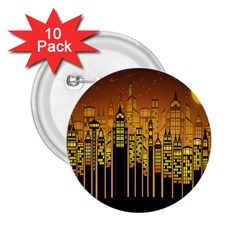 Buildings Skyscrapers City 2 25  Buttons (10 Pack)  by Nexatart