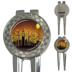 Buildings Skyscrapers City 3-in-1 Golf Divots by Nexatart