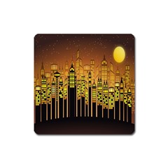 Buildings Skyscrapers City Square Magnet by Nexatart