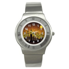 Buildings Skyscrapers City Stainless Steel Watch by Nexatart