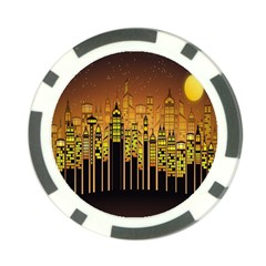 Buildings Skyscrapers City Poker Chip Card Guard (10 Pack) by Nexatart