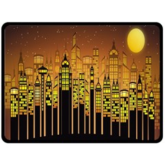 Buildings Skyscrapers City Double Sided Fleece Blanket (large) 