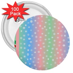 Christmas Happy Holidays Snowflakes 3  Buttons (100 pack) 