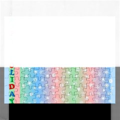 Christmas Happy Holidays Snowflakes Rectangular Jigsaw Puzzl