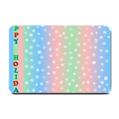 Christmas Happy Holidays Snowflakes Small Doormat 