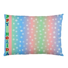 Christmas Happy Holidays Snowflakes Pillow Case