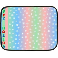 Christmas Happy Holidays Snowflakes Double Sided Fleece Blanket (Mini) 