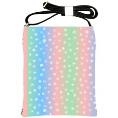 Christmas Happy Holidays Snowflakes Shoulder Sling Bags by Nexatart