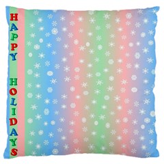 Christmas Happy Holidays Snowflakes Standard Flano Cushion Case (One Side)