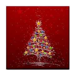 Colorful Christmas Tree Tile Coasters by Nexatart