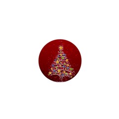 Colorful Christmas Tree 1  Mini Buttons by Nexatart