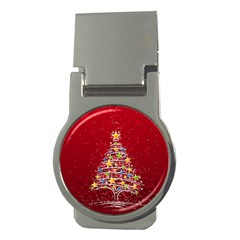 Colorful Christmas Tree Money Clips (round)  by Nexatart