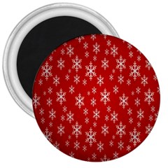 Christmas Snow Flake Pattern 3  Magnets by Nexatart