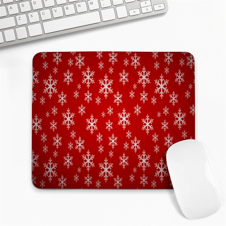 Christmas Snow Flake Pattern Large Mousepads