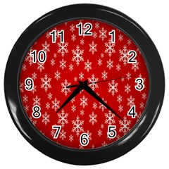 Christmas Snow Flake Pattern Wall Clocks (Black)