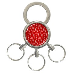 Christmas Snow Flake Pattern 3-ring Key Chains by Nexatart