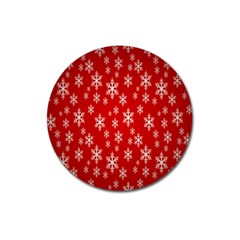 Christmas Snow Flake Pattern Magnet 3  (round) by Nexatart