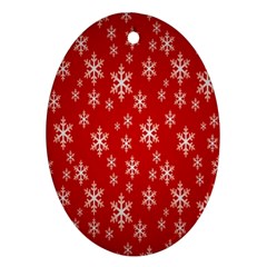 Christmas Snow Flake Pattern Oval Ornament (Two Sides)