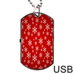 Christmas Snow Flake Pattern Dog Tag USB Flash (One Side) Front