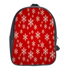 Christmas Snow Flake Pattern School Bags (xl)  by Nexatart