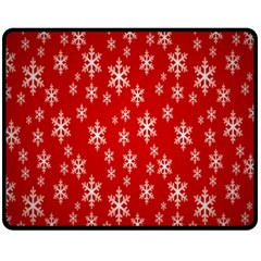 Christmas Snow Flake Pattern Double Sided Fleece Blanket (Medium) 