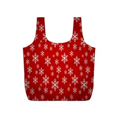 Christmas Snow Flake Pattern Full Print Recycle Bags (S) 