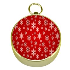 Christmas Snow Flake Pattern Gold Compasses by Nexatart