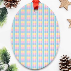 Grid Squares Texture Pattern Ornament (Oval)