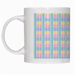 Grid Squares Texture Pattern White Mugs