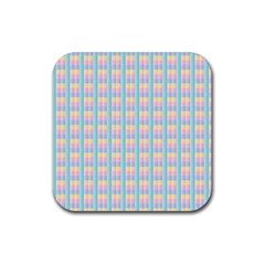 Grid Squares Texture Pattern Rubber Coaster (Square) 