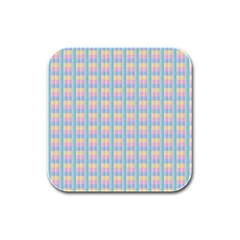 Grid Squares Texture Pattern Rubber Square Coaster (4 Pack)  by Nexatart