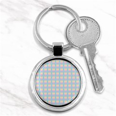 Grid Squares Texture Pattern Key Chains (round)  by Nexatart