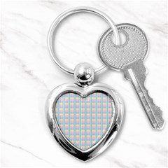 Grid Squares Texture Pattern Key Chains (heart)  by Nexatart