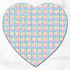 Grid Squares Texture Pattern Jigsaw Puzzle (Heart)