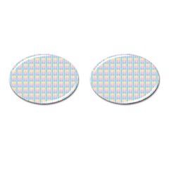 Grid Squares Texture Pattern Cufflinks (oval) by Nexatart