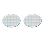 Grid Squares Texture Pattern Cufflinks (Oval) Front(Pair)