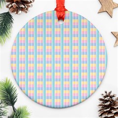 Grid Squares Texture Pattern Round Ornament (Two Sides)