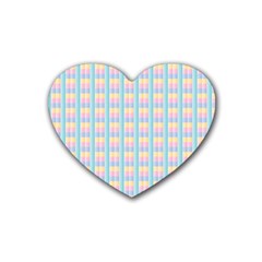 Grid Squares Texture Pattern Rubber Coaster (Heart) 