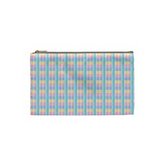 Grid Squares Texture Pattern Cosmetic Bag (Small) 