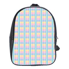 Grid Squares Texture Pattern School Bags (XL) 