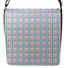 Grid Squares Texture Pattern Flap Messenger Bag (S)