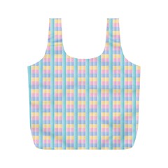 Grid Squares Texture Pattern Full Print Recycle Bags (M) 