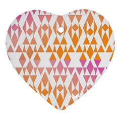 Geometric Abstract Orange Purple Pattern Ornament (heart) by Nexatart