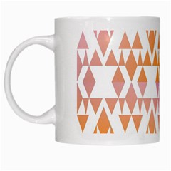 Geometric Abstract Orange Purple Pattern White Mugs by Nexatart