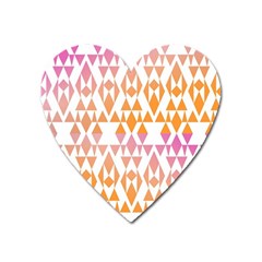 Geometric Abstract Orange Purple Pattern Heart Magnet by Nexatart