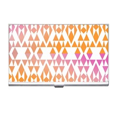 Geometric Abstract Orange Purple Pattern Business Card Holders by Nexatart